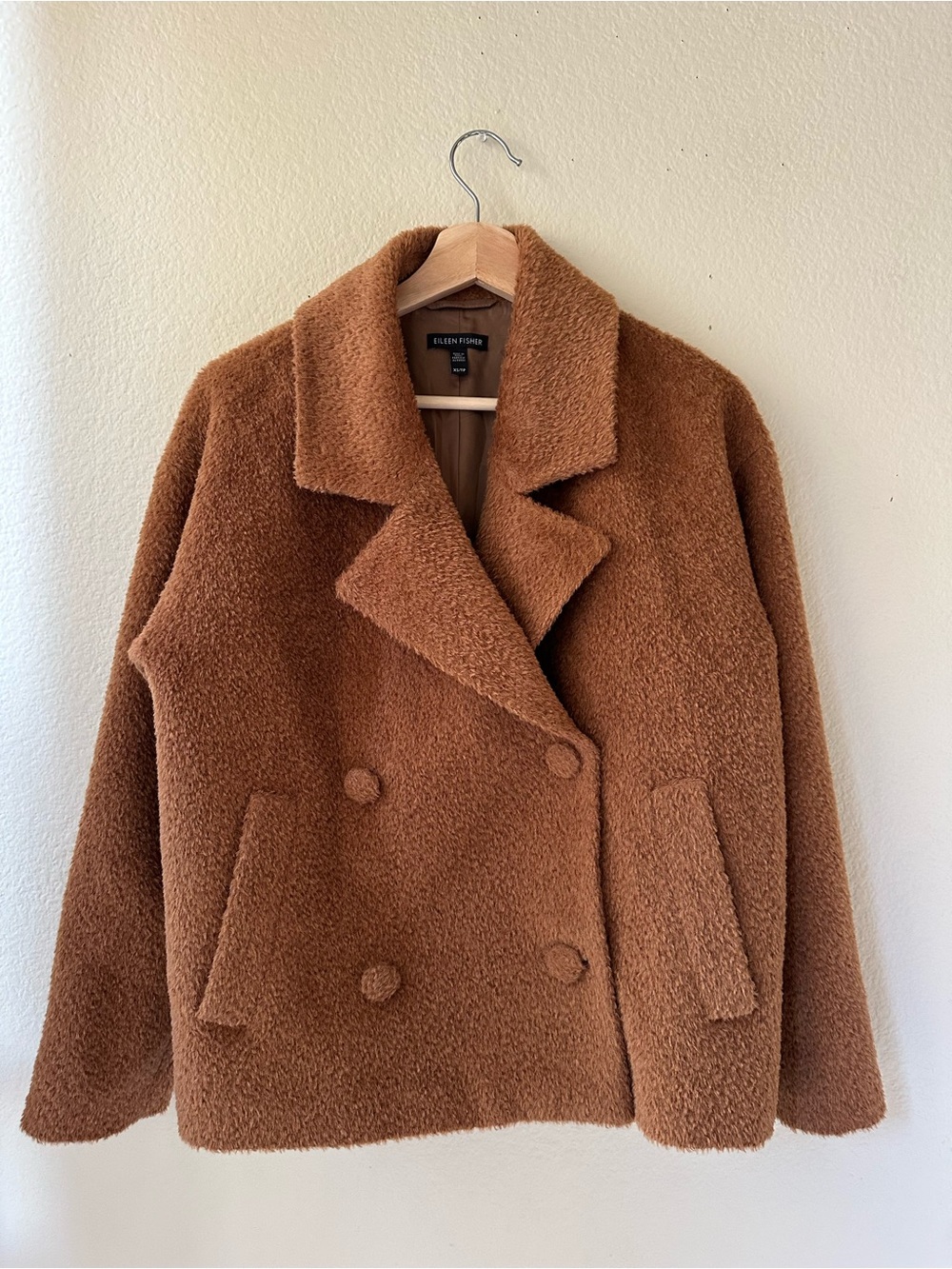 Eileen Fisher Suri Alpaca Wool Double-Breasted Jacket XS